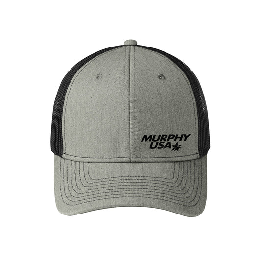 Port Authority Snapback Trucker Cap (Heather Grey & Black)